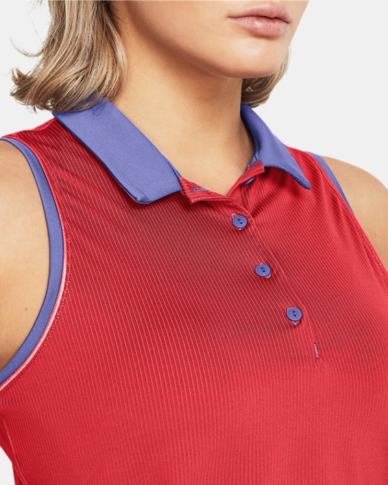 Women's UA Playoff Jacquard Sleeveless Polo in Purple image number 2